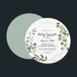Geometric Gold Tropical Calligraphy Baby Sprinkle Einladung<br><div class="desc">Diese geometrische goldene Tropenkalligrafie-Baby-Sprinkle-Einladung ist ideal für eine moderne Babydusche. Das Design besticht durch handbemalte grüne Blätter,  die einen goldenen geometrischen Rahmen schmücken.</div>