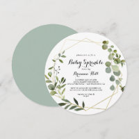 Geometric Gold Tropical Calligraphy Baby Sprinkle