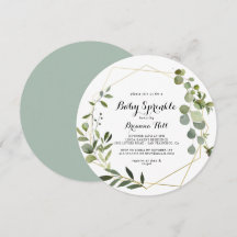 Geometric Gold Tropical Calligraphy Baby Sprinkle