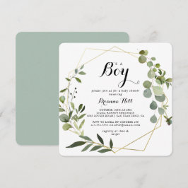 Geometric Gold Tropical ist eine Baby-Dusche Einladung
