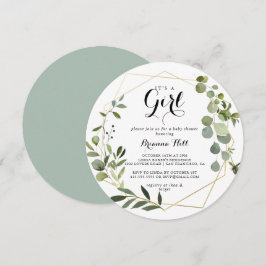 Geometric Gold Tropical ist eine Girl Baby Dusche Einladung