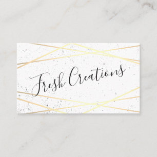 Geometric Gold White Foil Shine Visitenkarte