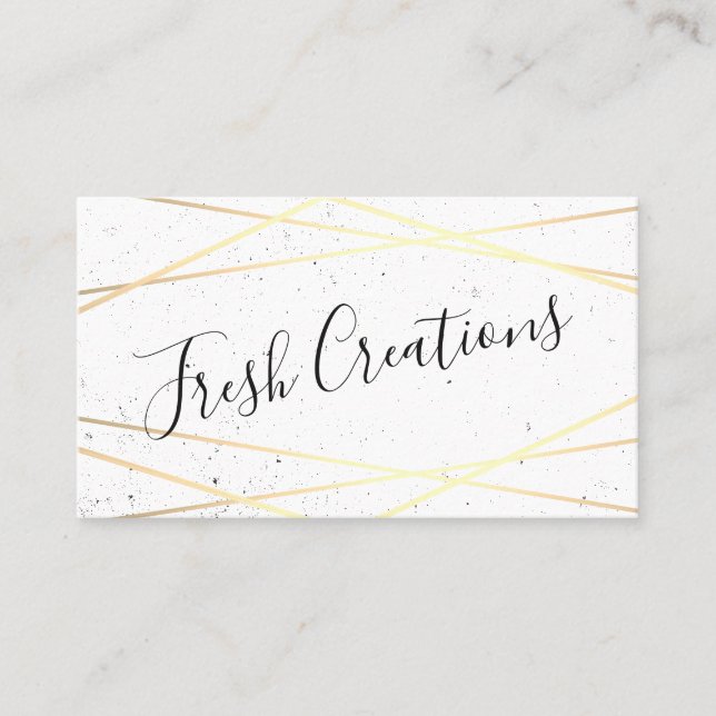 Geometric Gold White Foil Shine Visitenkarte (Vorderseite)