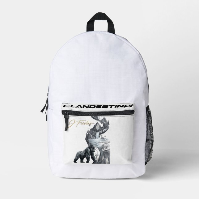 “Geometric Gorilla Jungle Backpack  Bedruckter Rucksack (Vorderseite)