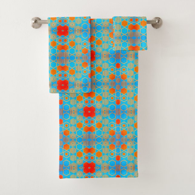 Geometric Graphic Motif Modern Trend Badhandtuch Set (Insitu)