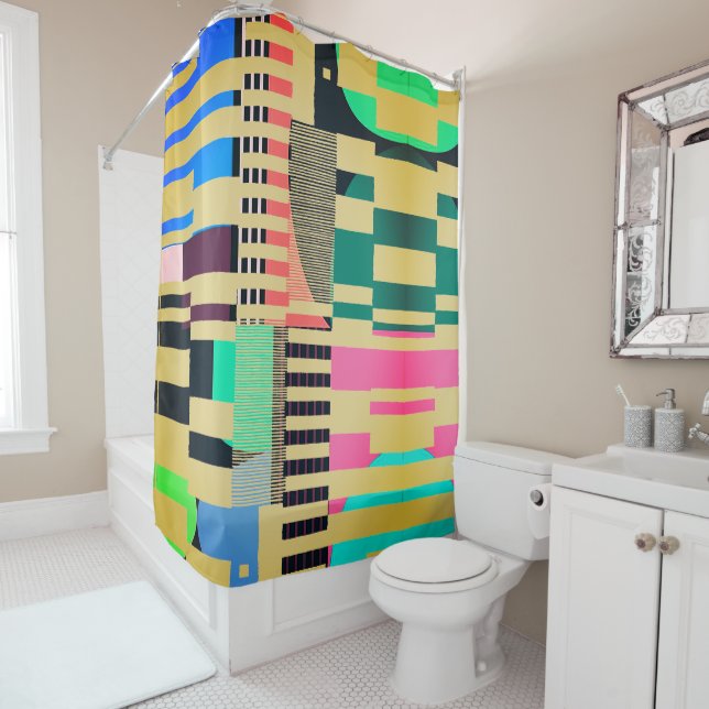 Geometric Graphic Motif Modern Trend Duschvorhang (Beispiel)