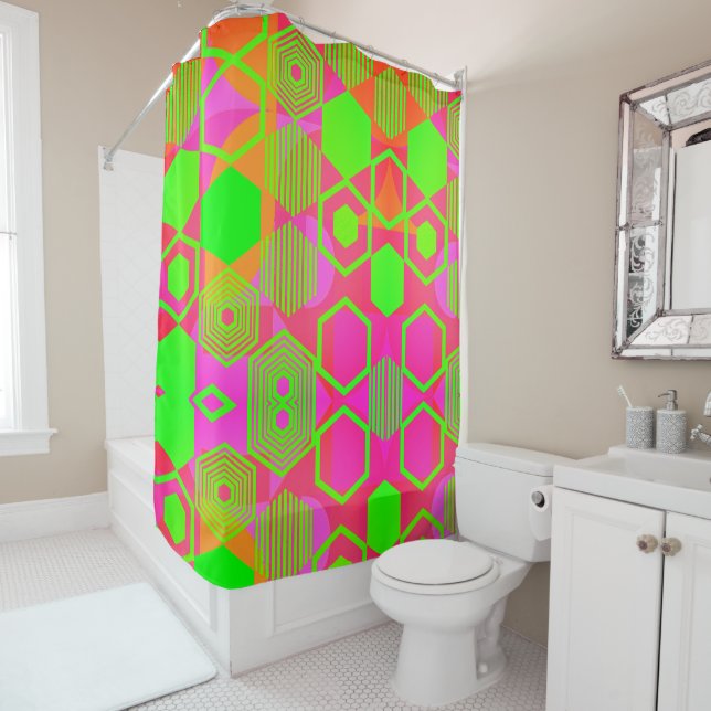 Geometric Graphic Motif Modern Trend Duschvorhang (Beispiel)