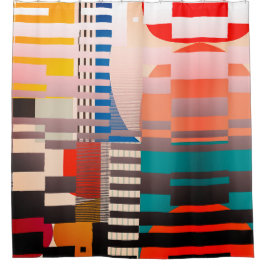 Geometric Graphic Motif Modern Trend  Duschvorhang