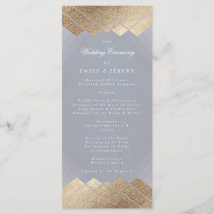 Geometric Gray Gold Gatsby Wedding Program Programm