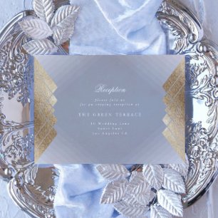 Geometric Gray Gold Gatsby Wedding Reception Card Begleitkarte