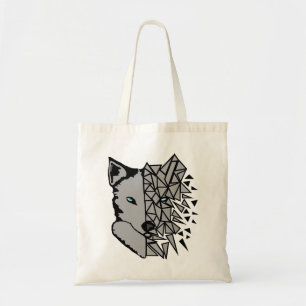 Geometric Gray Wolf Tragetasche