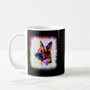 Geometric GSD German Shepherd Dog Boy Girl Gefärbt Kaffeetasse