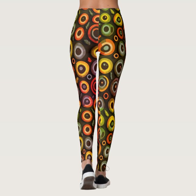 Geometric Halloween Color Spooky Monster Eyeball  Leggings (Rückseite)