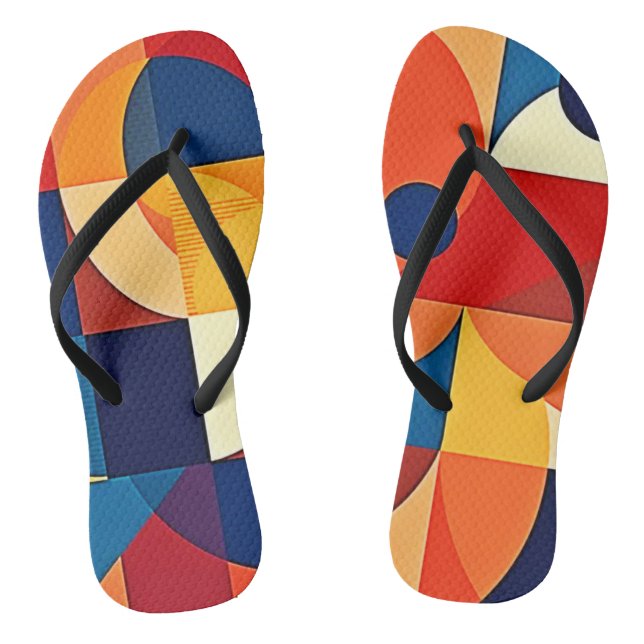 Geometric Harmony: Artful Design Flip Flops (Fußbett)