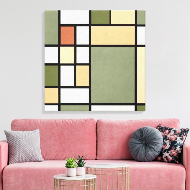 Geometric Harmony – Earth Zen Canvas Print Leinwanddruck (Insitu (Wohnzimmer))