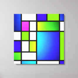 Geometric Harmony – Modern Neon Canvas Print Leinwanddruck