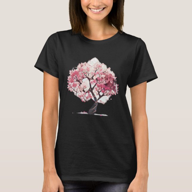 Geometric Harmony of Spring Cherry Blossom Tree of T-Shirt (Vorderseite)