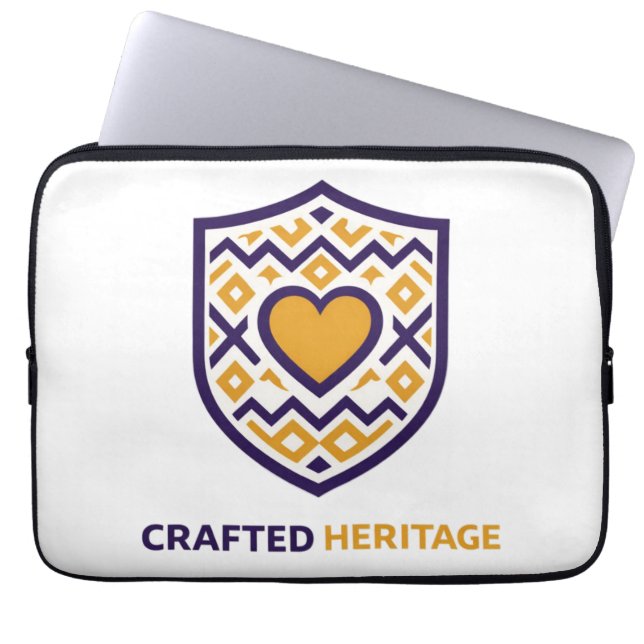 Geometric Heart Cultural Inspired Design Laptopschutzhülle (Vorderseite)