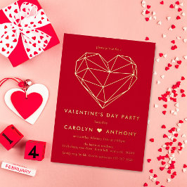 Geometric Heart Valentine's Day Party Real Folieneinladung