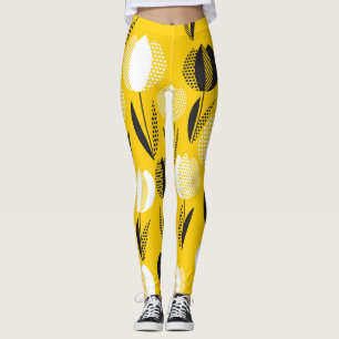 Geometric Holland Tulip Blume Pattern Leggings