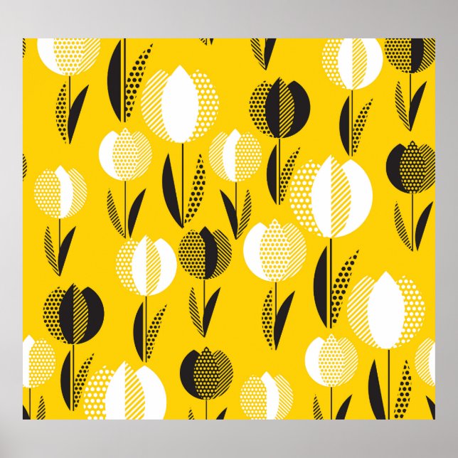 Geometric Holland Tulip Blume Pattern Poster (Vorne)