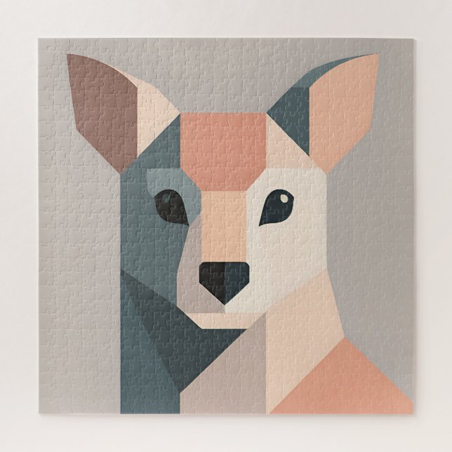 Geometric Kangaroo Portrait Minimalist  (Vertikal)