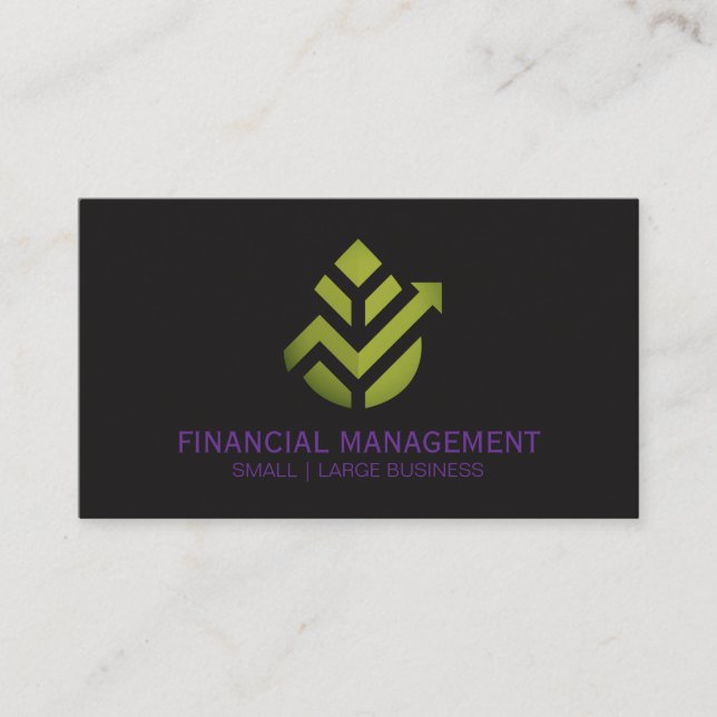Geometric Leaf Finance Logo Visitenkarte (Vorderseite)