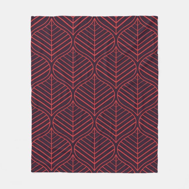 Geometric leaves seamless pattern. Abstract textur Fleecedecke (Vorderseite)