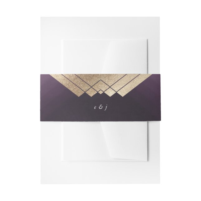 Geometric Lila Gatsby Wedding Einladungsbanderole (Vorderseite Beispiel)