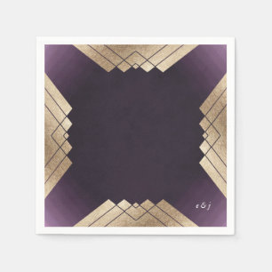 Geometric Lila Gatsby Wedding Serviette