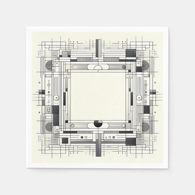 Geometric Linework Frame Serviette (Vorderseite)