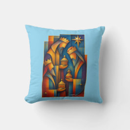 Geometric Magi - Three Wise Men Christmas Star Art Kissen