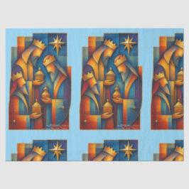 Geometric Magi - Three Wise Men Christmas Star Art Seidenpapier