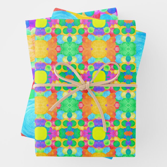 Geometric Magical abstract color art Geschenkpapier Set (Beispiel)
