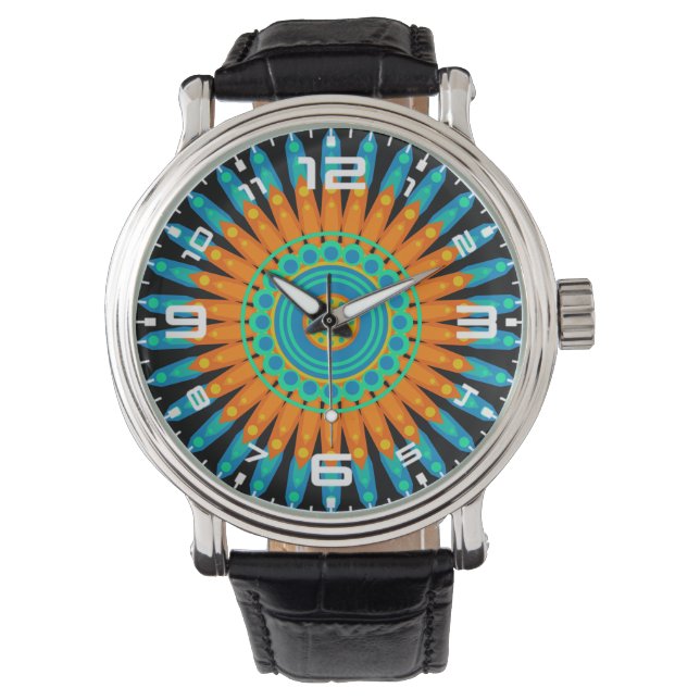 Geometric Mandala Art Circle Design 48256 Armbanduhr (Vorderseite)