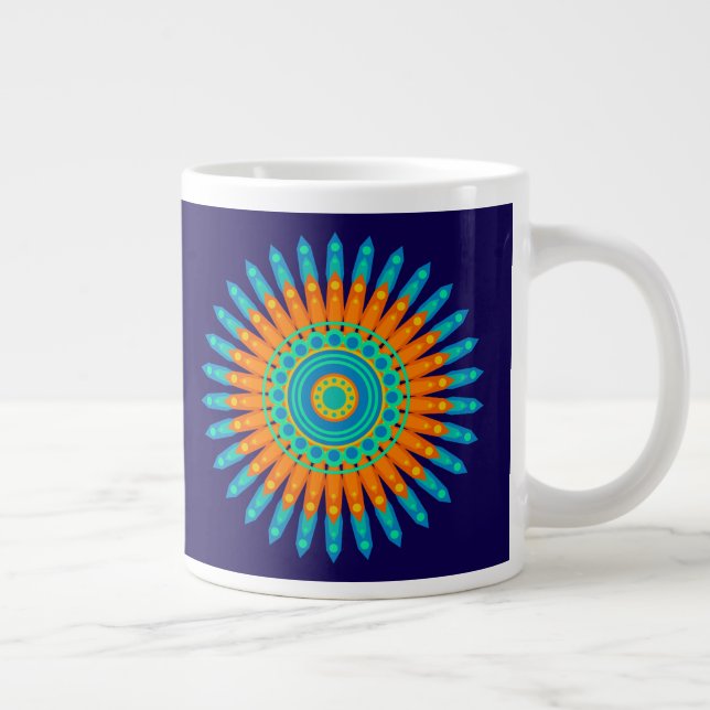 Geometric Mandala Art Circle Design-48256 Jumbo-Tasse (Rechts)