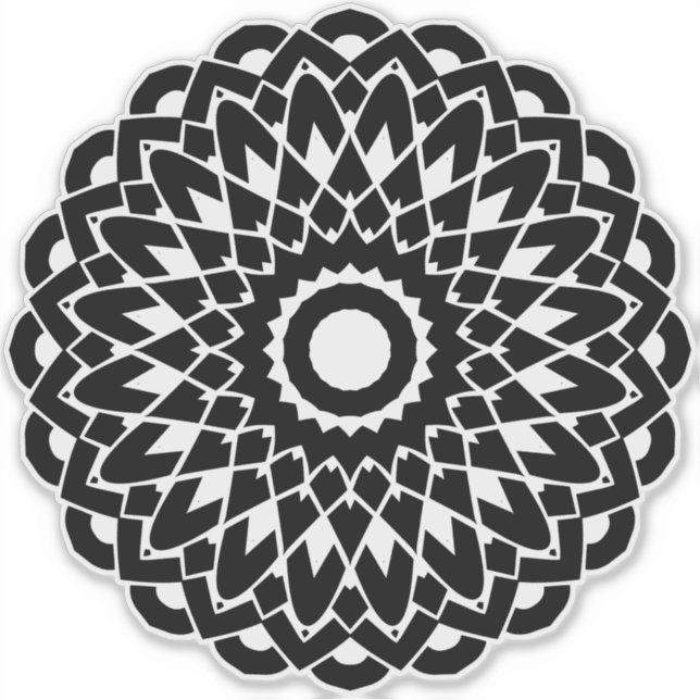 Geometric Mandala transparent Aufkleber (Vorderseite)