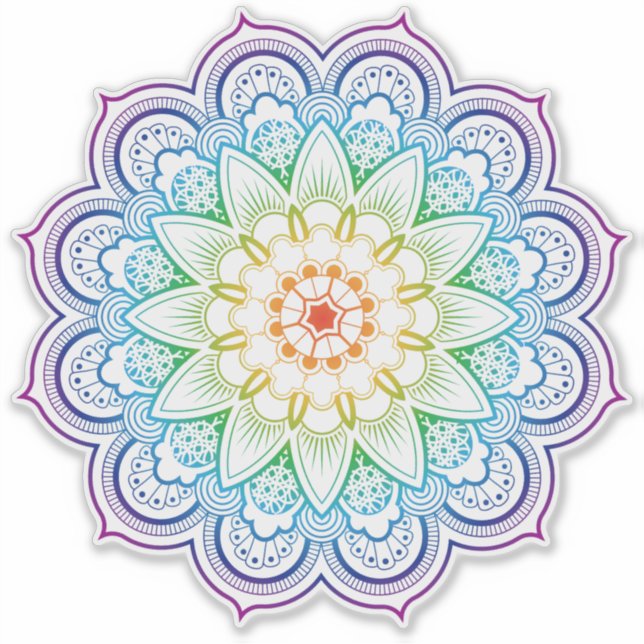 Geometric Mandala transparent Aufkleber (Vorderseite)