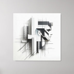 Geometric Mechanical Profile Leinwanddruck