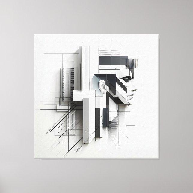 Geometric Mechanical Profile Leinwanddruck (Vorderseite)