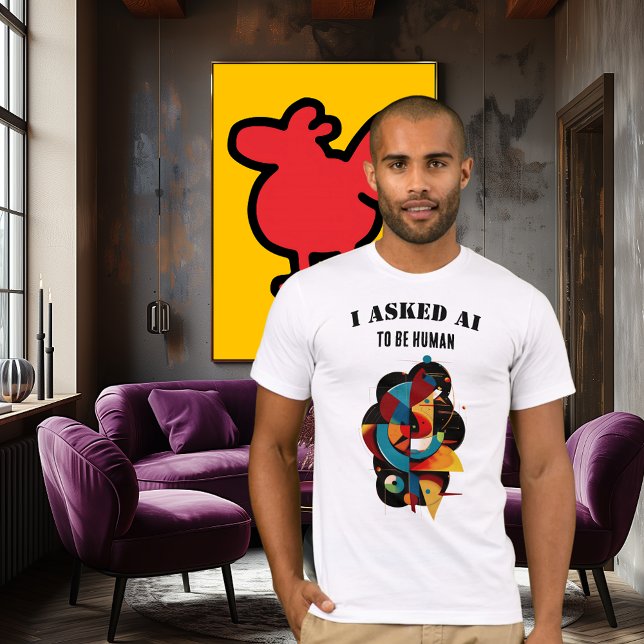 Geometric Modern Art – Human Creativity Meets AI T-Shirt (Von Creator hochgeladen)