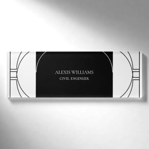 Geometric Modern Minimalistisch Elegant Beruflich Namenschild
