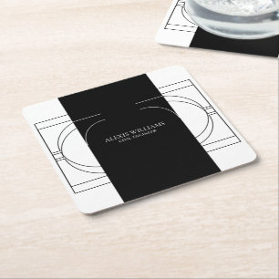 Geometric Modern Minimalistisch Elegant Beruflich Rechteckiger Pappuntersetzer