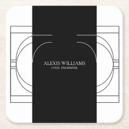 Geometric Modern Minimalistisch Elegant Beruflich Rechteckiger Pappuntersetzer