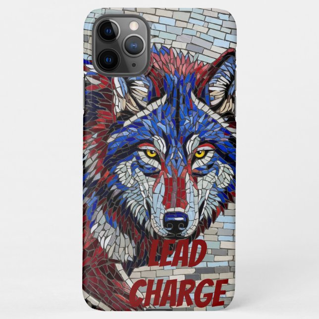 Geometric Mosaic Alpha Wolf Phone Case iPhone Hülle (Rückseite)