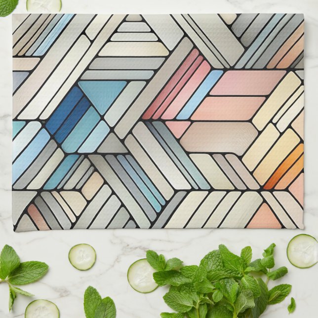 Geometric Mosaic Geschirrtuch (Gefaltet)