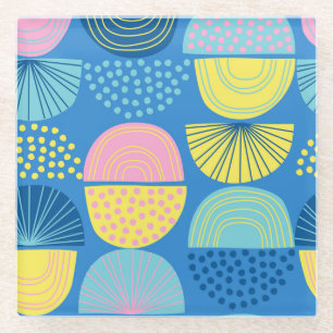 Geometric Nordic: Moderner Abstrakter Hintergrund. Glasuntersetzer