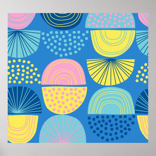 Geometric Nordic: Moderner Abstrakter Hintergrund. Poster (Vorne)