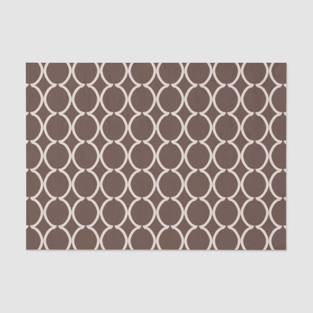 Geometric Ogee Lattice Chocolate Brown Seidenpapier (Vorderseite)