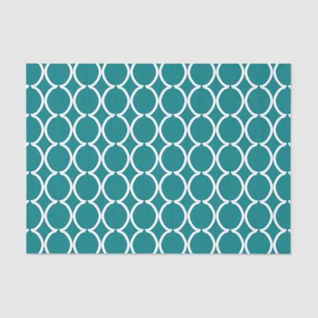 Geometric Ogee Lattice Chocolate Brown Seidenpapier (Vorderseite)
